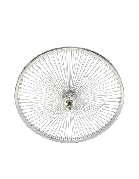 24 Steel Free Wheel 144 Spoke 14g UCP 3/8 Axle Single Wall Chrome.